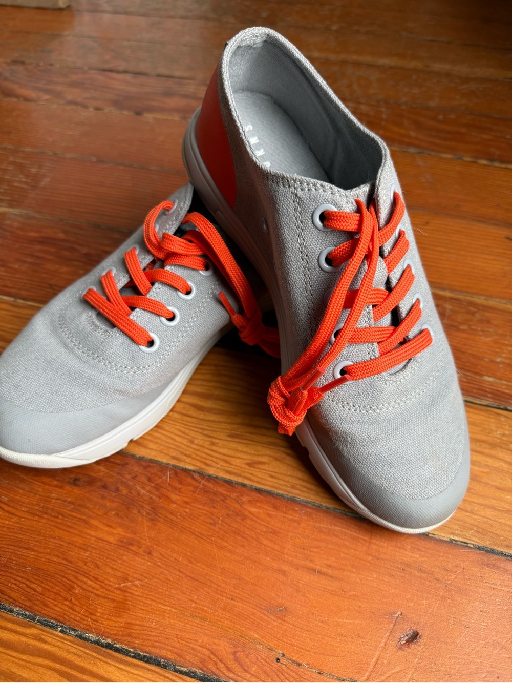 NOBULL Women's 8.5 /Mens 7 - Gray/ Orange Canvas Sneakers